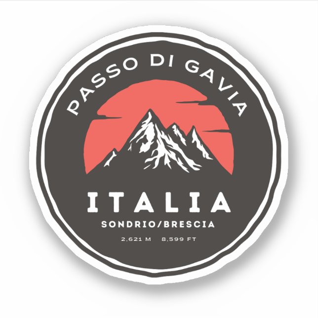 passo di gavia - gavia pass italian Mountain alps Sticker (Front)