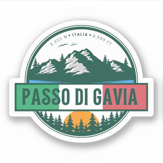 passo di gavia - gavia pass italian Mountain alps Sticker (Front)