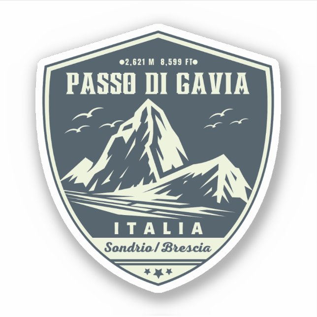 passo di gavia - gavia pass italian Mountain alps Sticker (Front)