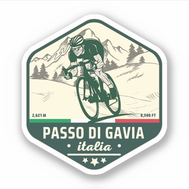 passo di gavia - gavia pass italian Mountain alps Sticker (Front)