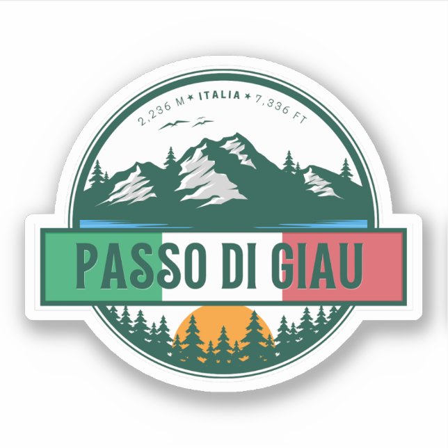  passo di giau - giau pass italian Mountains alps Sticker (Front)