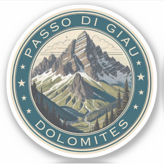  passo di giau - giau pass italian Mountains alps Sticker (Front)