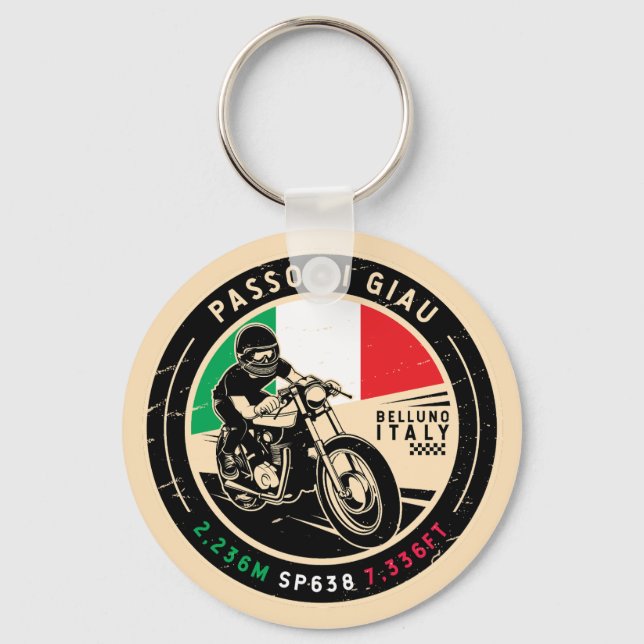 Passo di Giau Italy | Giau Pass | Motorcycle Keychain (Front)