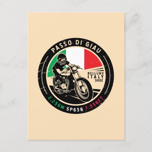 Passo di Giau Italy  Giau Pass  Motorcycle Postcard