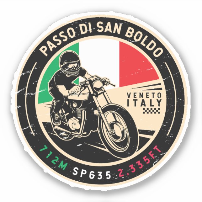 Passo di San Boldo San Boldo Pass Motorcycle Sticker (Front)