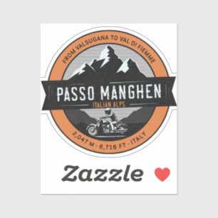 Passo Manghen Italian Alps Motorcycle Badge Sticker