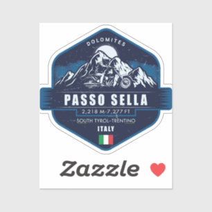 Passo Sella Dolomites Motorcycle Adventure Badge Sticker