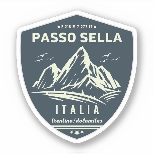   passo Sella italian Mountains motorcycle trip Sticker (Front)