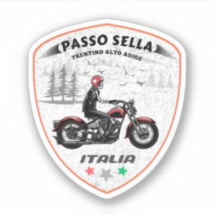   passo Sella italian Mountains motorcycle trip Sticker