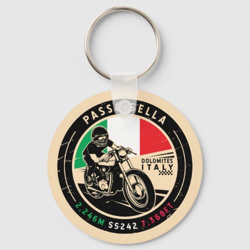 Passo Sella  Italy  Motorcycle Keychain