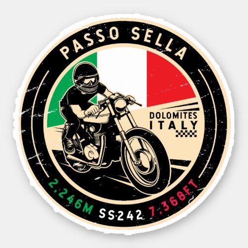 Passo Sella  Italy  Motorcycle Sticker
