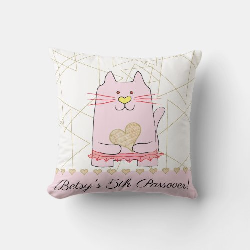 Passover 1616 Pillow Pink Cat Ballerina