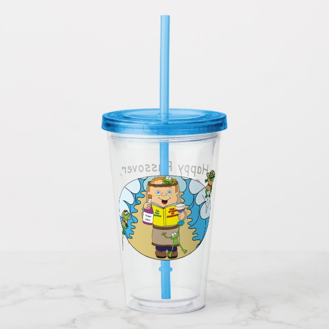 Passover Acrylic Tumbler 16 oz Boy and his Frogs (Front)