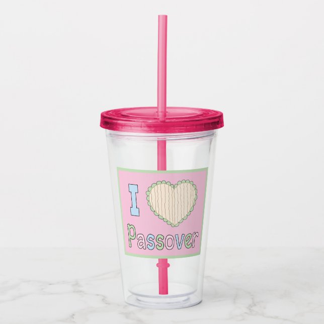 Passover Acrylic Tumbler 16 oz I Love Passover (Front)