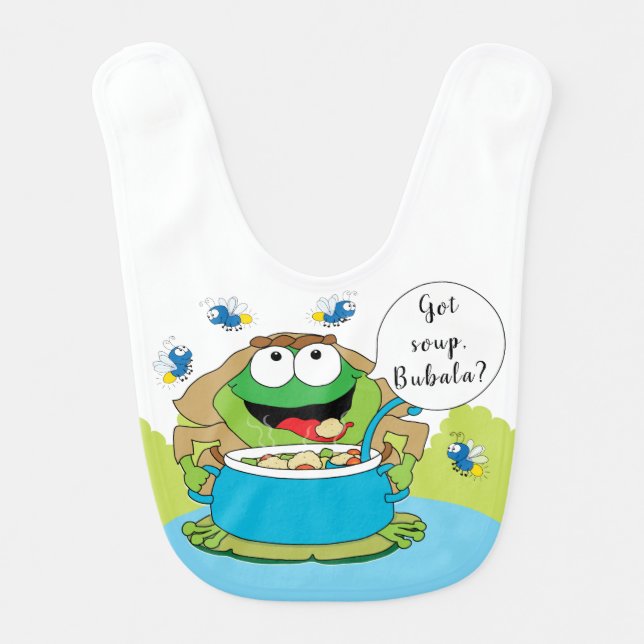 Passover Baby Bib "Got Soup,Bubala?" (Front)