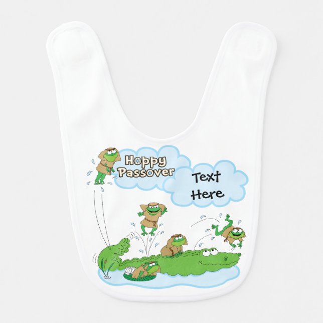 Passover Baby Boy Bib "Hoppy Passover" (Front)