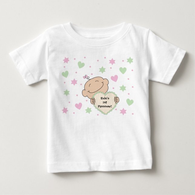 Passover Baby's Hearts and Stars Baby T-Shirt (Front)
