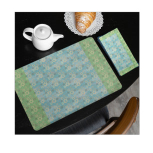 Passover Blue and Green Star of David Cloth Placemat