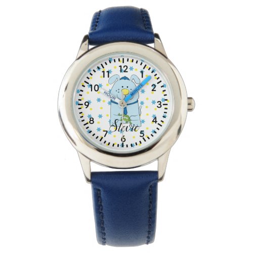 Passover Blue Dog with Frog Watch Personalize