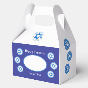 PASSOVER Blue Star of David NAME Navy Favor Boxes