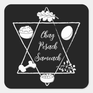 Passover Chag Sameach Square Sticker