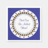 Passover Cocktail Napkins Blue/Yellow Star Pattern