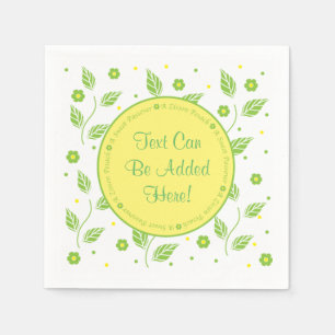 Passover Cocktail Napkins "Green/Yellow Leaves"