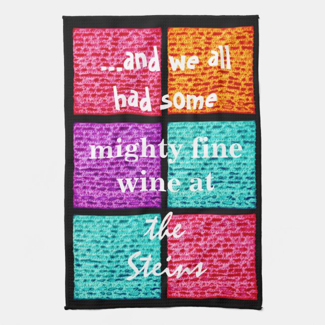 Passover Colorful Matzahs Kitchen Towel (Vertical)