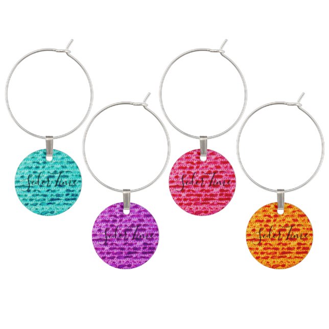 Passover Colorful Matzahs Wine Charm (Staggered)