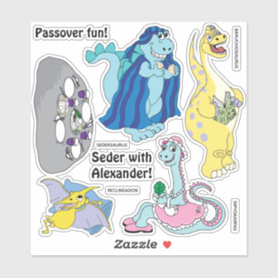 Passover Dinosaur Seder Custom Shaped Stickers