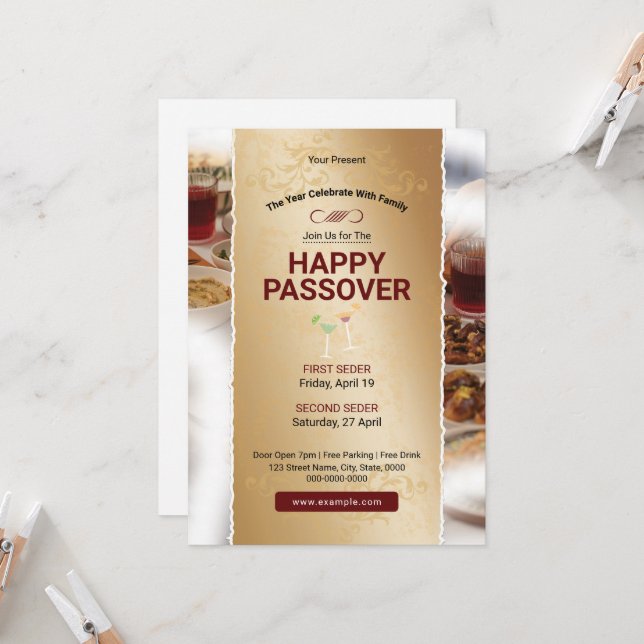 Passover Event Flyer Template (Front/Back In Situ)