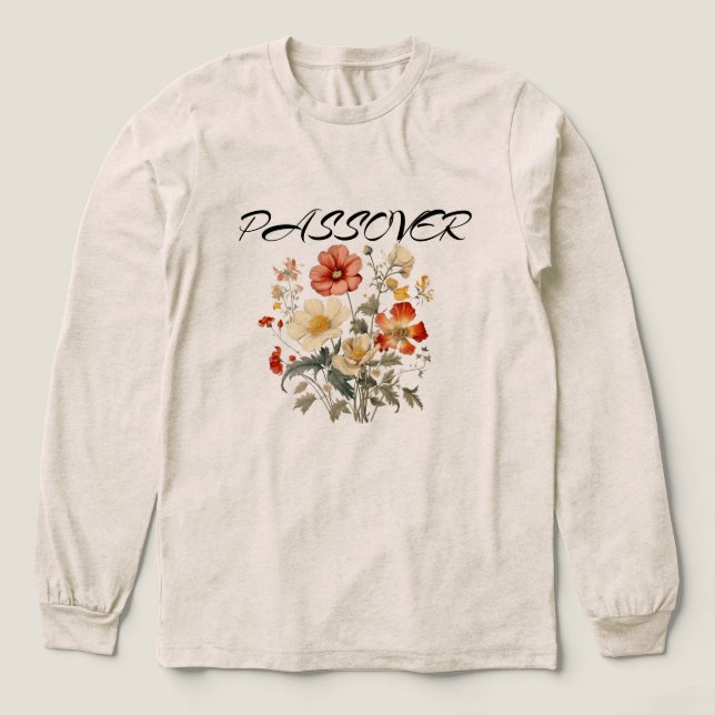 " Passover Floral" T-Shirt Tri-Blend Shirt (Design Front)