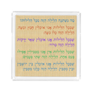Passover Four Questions Matzah Tray