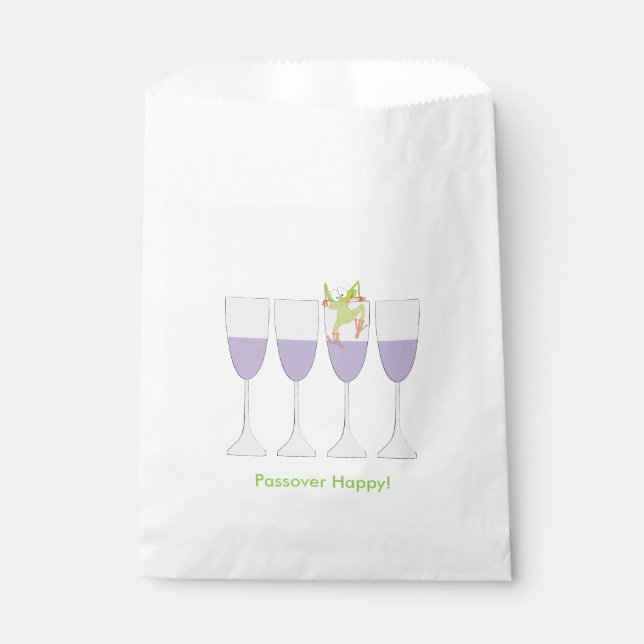 Passover "Frog and Wine" Goodie Favor Bag (Front)