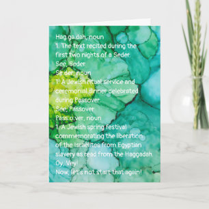 Passover Funny Define Haggadah Card