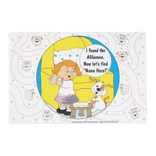 Passover Girl Placemat 2 sided Personalize (Front)