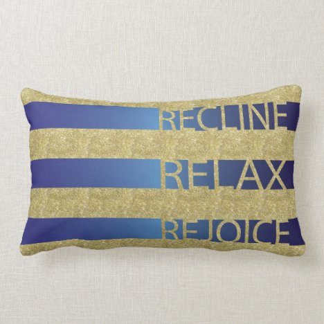 Passover Gold/Blu Pillow &quot;Recline, Relax, Rejoice&quot;