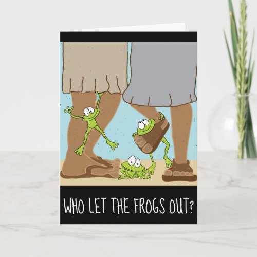 Passover Greeting Card Who Let The Frogs Out