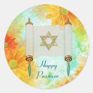 Passover Greetings Classic Round Sticker