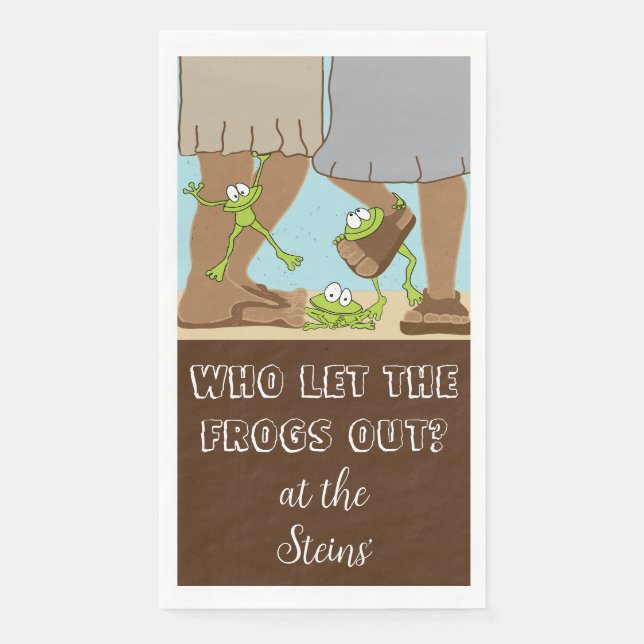 Passover Guest Towel Napkins Bcgd The Frogs Out (Front)