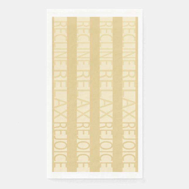 Passover Guest Towel Napkins Recline Relax Gold (Front)