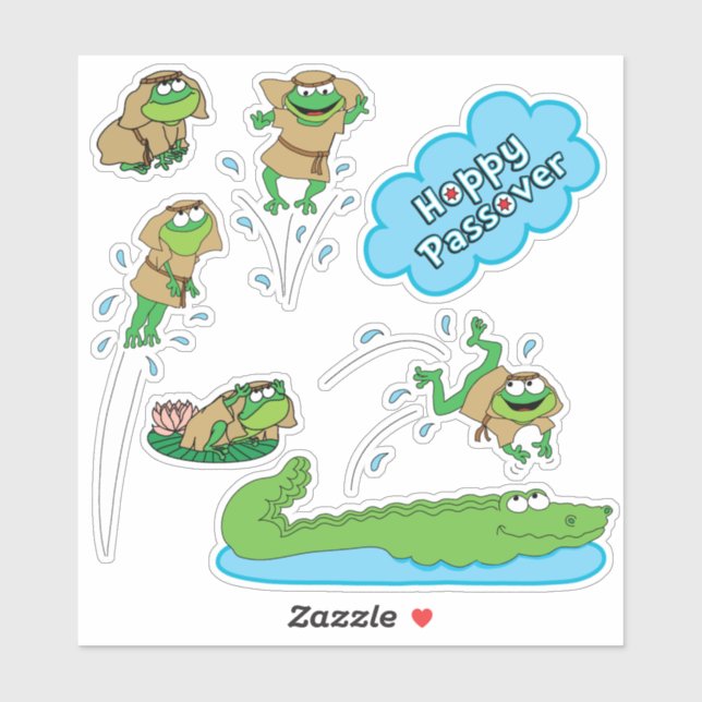 Passover Hoppy Passover Custom Shaped Stickers (Sheet)