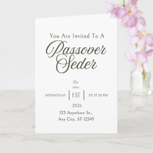 Passover Invitation Card - Seder Dinner Invite