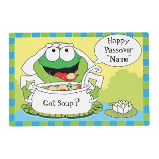 Passover Laminated Placemat "Frogs Rhyme"