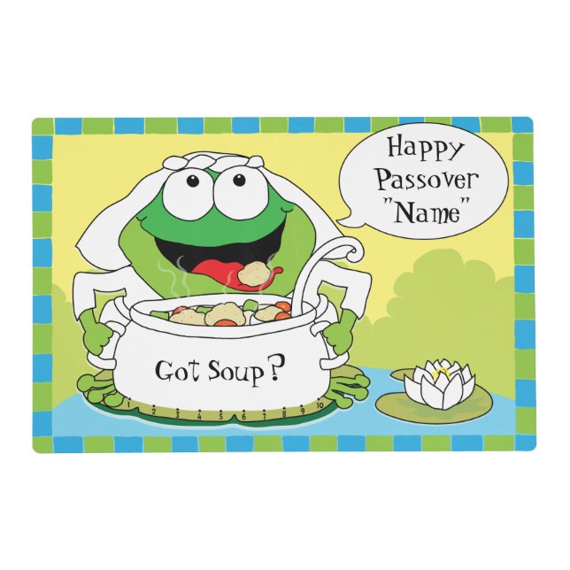 Passover Laminated Placemat "Frogs Rhyme" (Front)