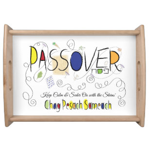 Passover Large Serving Tray "Chag Pesach Sameach"