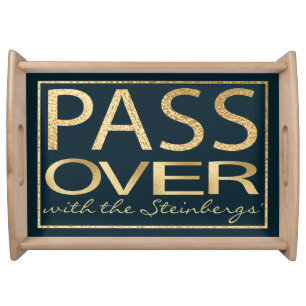 Passover Large Serving Tray Classic Gold