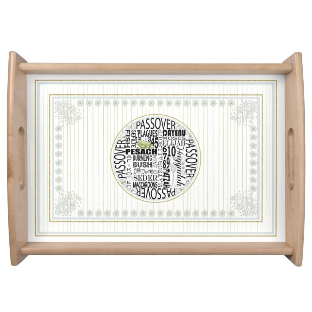 Passover Large Serving Tray "Passover Chatter" (Front)