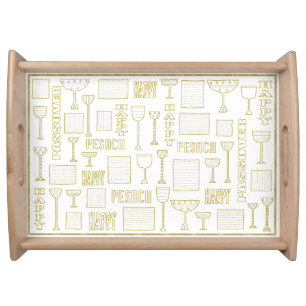 Passover Large Serving Tray "Wine N Matzah"