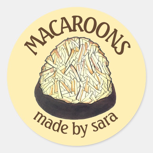 Passover Macaroons Homemade From the Kitchen Of Classic Round Sticker (Front)